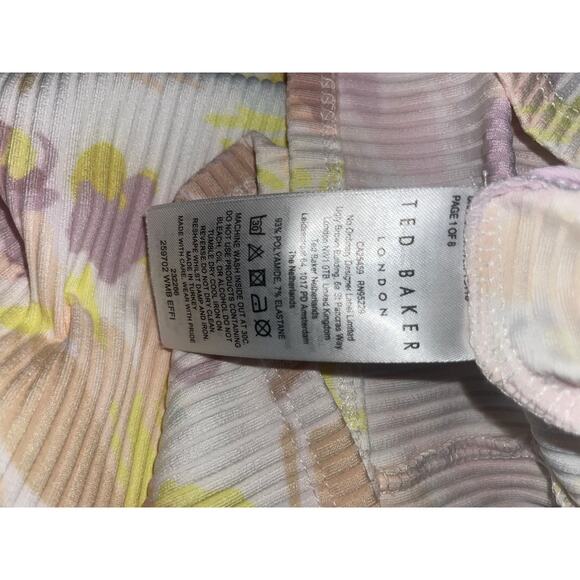 TED BAKER Effi Twist Back Dress Ribbed Knit Bodycon Midi High Neck Size 12 M/L - Picture 8 of 9